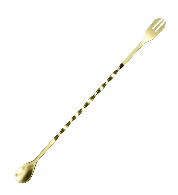 AD-0088 304不鏽鋼吧叉匙
26cm(電鍍金色) 