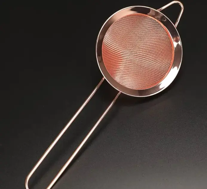 AD-0234 304不鏽鋼 單層尖頭濾網 9cm(玫瑰金色) 