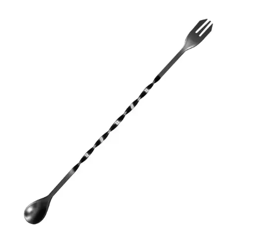[AD-0089] AD-0089 304不鏽鋼吧叉匙
26cm(電鍍黑色) 