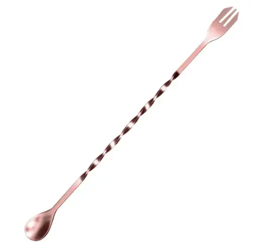 [AD-0090] AD-0090 304不鏽鋼吧叉匙
26cm(電鍍玫瑰金色) 