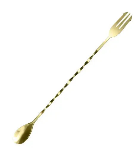 [AD-0092] AD-0092 304不鏽鋼吧叉匙
32cm(電鍍金色) 