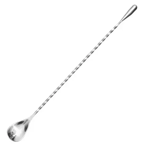[AD-L0058] AD-L0058 304不鏽鋼吧匙密集螺紋款31cm(銀色) 