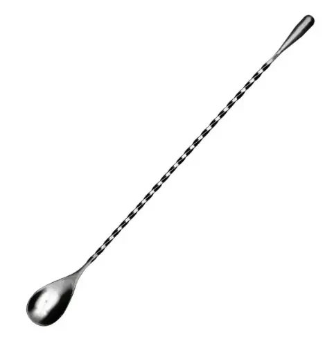 [AD-0111] AD-0111 304不鏽鋼吧匙密集螺紋款31cm(電鍍黑色) 
