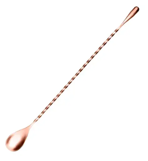 [AD-0112] AD-0112 304不鏽鋼吧匙密集螺紋款31cm(電鍍玫瑰金色) 