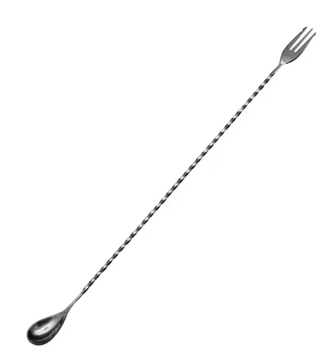 [AD-0115] AD-0115 304不鏽鋼吧匙密集螺紋款40cm(電鍍黑色) 