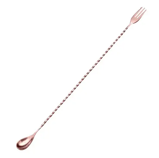 [AD-0116] AD-0116 304不鏽鋼吧匙密集螺紋款40cm(電鍍玫瑰金色) 