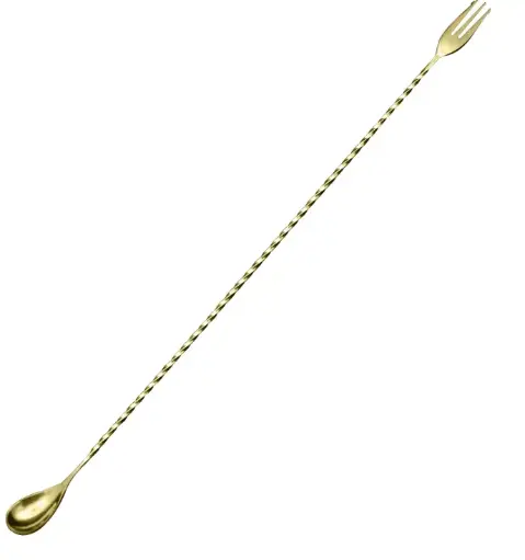 [AD-0118] AD-0118 304不鏽鋼吧匙密集螺紋款50cm(電鍍金色) 
