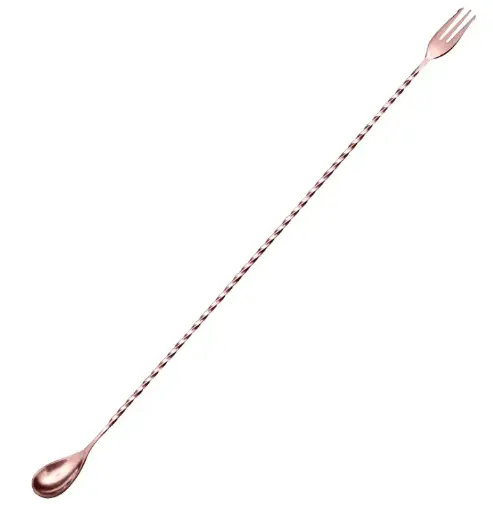 [AD-0120] AD-0120 304不鏽鋼吧匙密集螺紋款50cm(電鍍玫瑰金色) 
