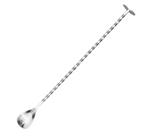 [AD-L0059] AD-L0059 304不鏽鋼吧平匙 密集螺紋27cm(銀色) 
