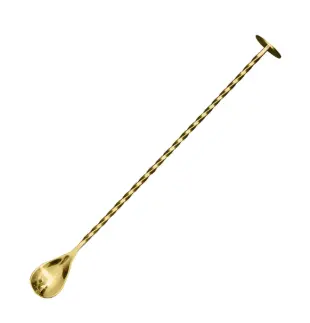 [AD-0121] AD-0121 304不鏽鋼吧平匙密集螺紋27cm
(電鍍金色) 