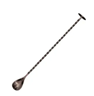 [AD-0123] AD-0123 304不鏽鋼吧平匙密集螺紋27cm
(電鍍黑色) 