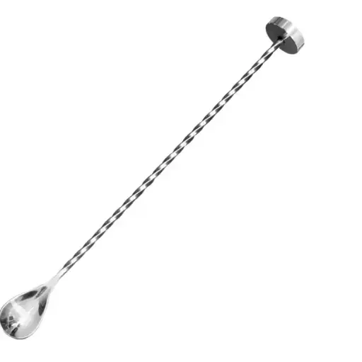 [AD- L0059-1] AD- L0059-1 304不鏽鋼吧平匙圓盤密集螺紋30cm (銀色) 