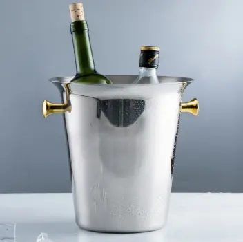 [AD-0189] AD-0189 歐式加厚不鏽鋼冰桶 5L (金把) 