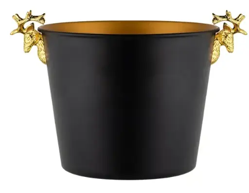[AD-0205] AD-0205 不鏽鋼鹿角冰桶 12L (外黑內金) 
