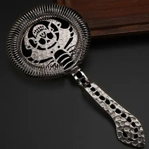 [AD-0222] AD-0222 304不鏽鋼 霍桑隔冰器 蠍子骷髏款 （黑色） 